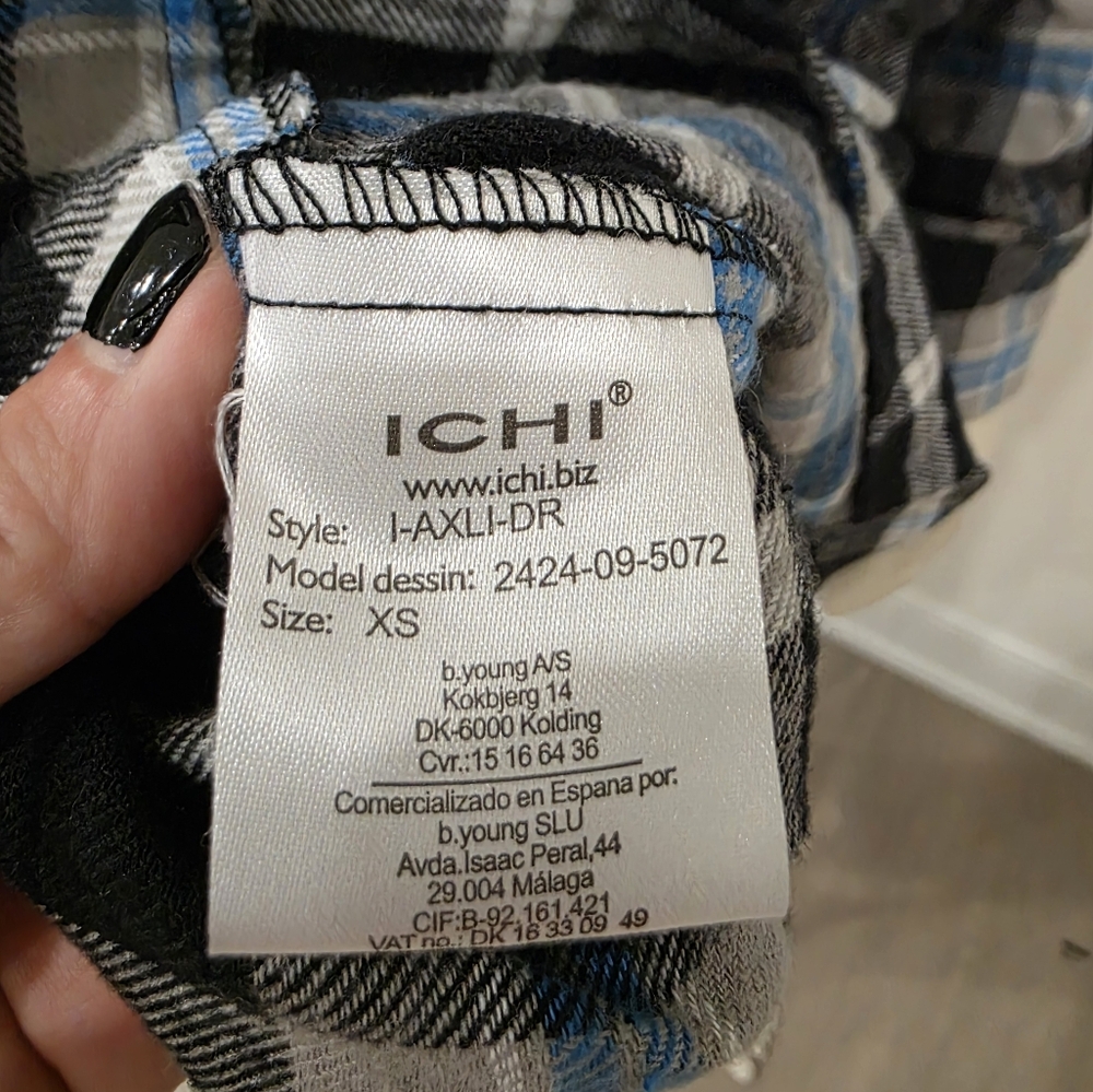 ICHI Flannel Plaid Shirt Dress XS - Picture 14 of 15
